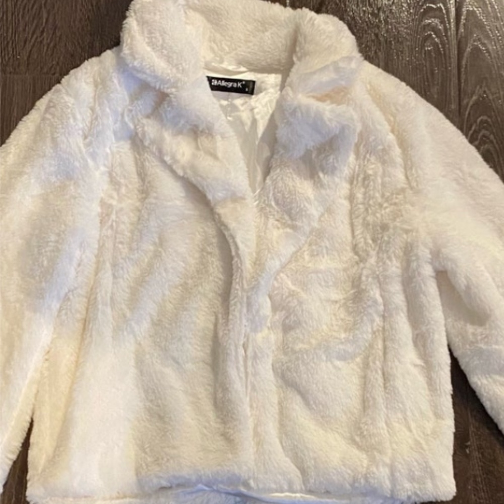 White Faux Fur Coat